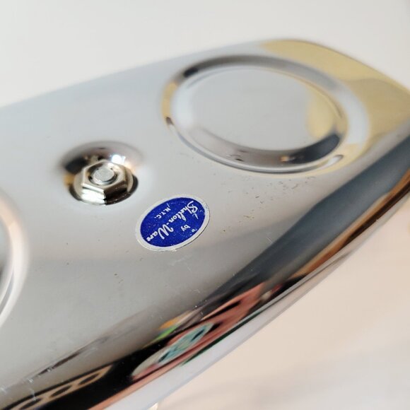 MCM Shelton Ware USA Chrome Condiment Caddy Glass Wood Set - Picture 6 of 6